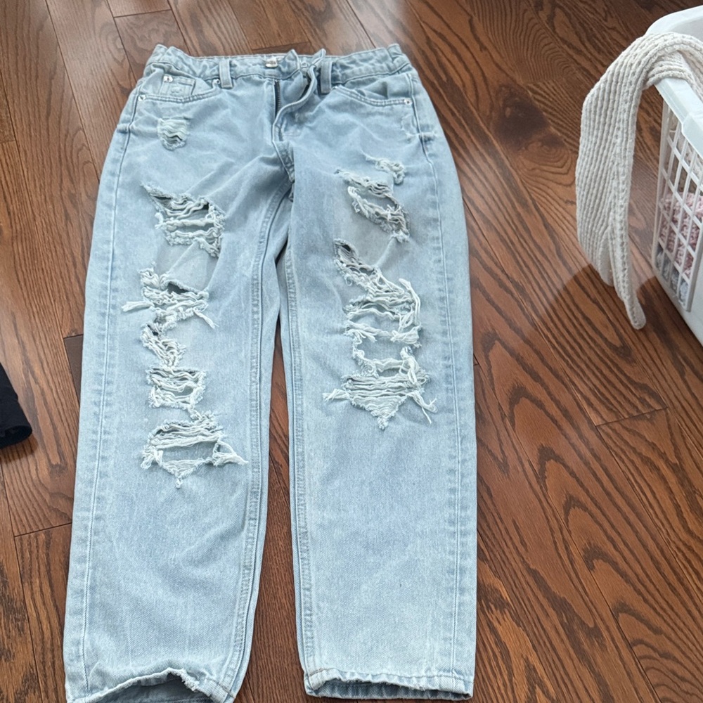 Refuge Light Blue Ripped Boyfriend Jeans